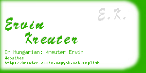 ervin kreuter business card